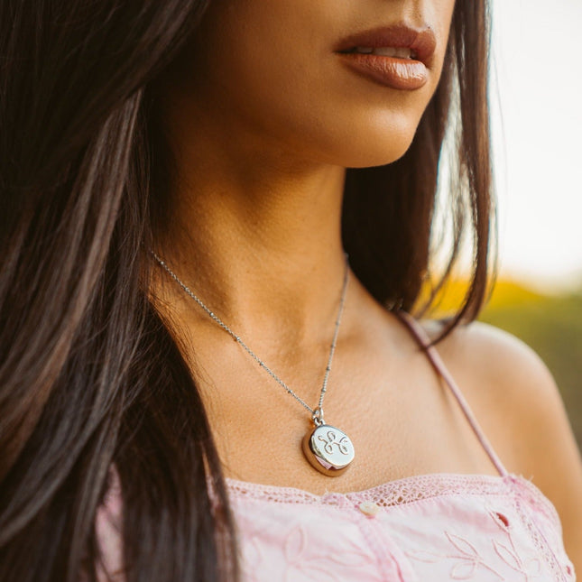 Invisawear Silver Beaded Chain Necklace - GPS Necklace