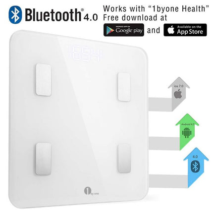 1byone Bluetooth Smart Body Fat Scale with iOS and Android App