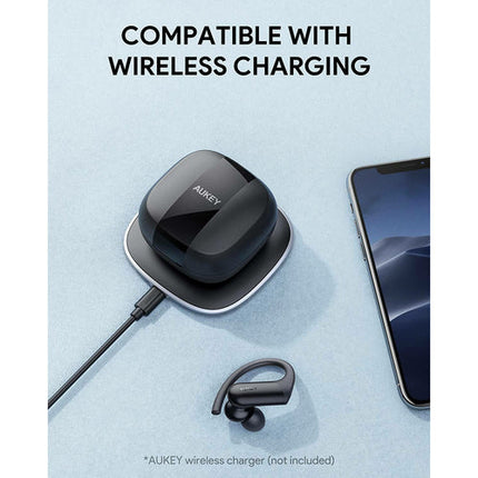 AUKEY EP-T32 Wireless Charging Earbuds Elevation Over-Ear IPX8 with CVC 8.0