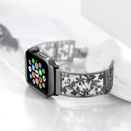 Duoan Floral Band Compatible with Apple Watch Jewelry Band