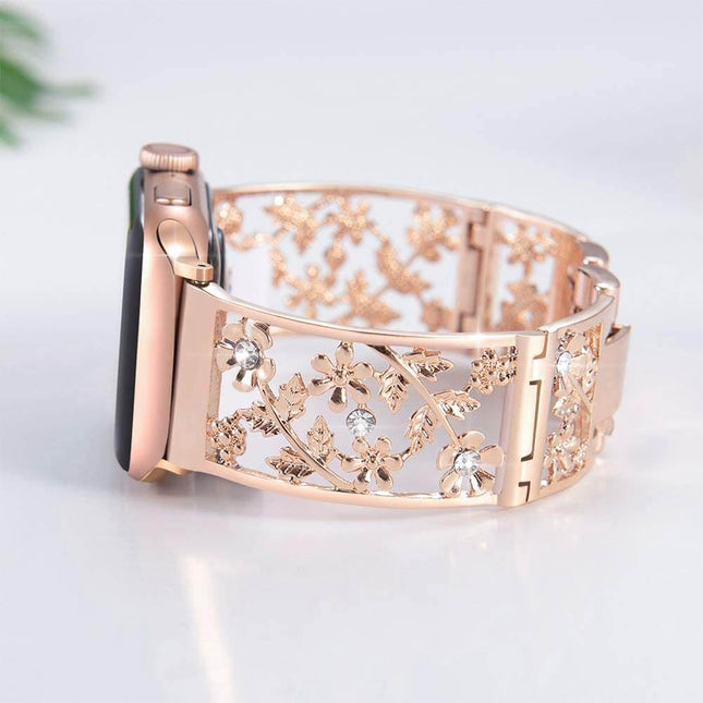 Duoan Floral Band Compatible with Apple Watch Jewelry Band
