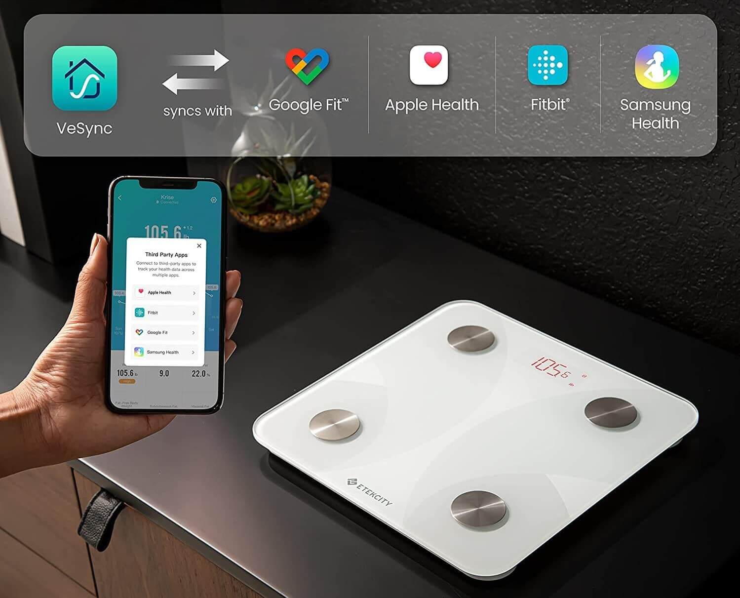 Google Fit Smart Scales That Work With Apple Health Etekcity Fit