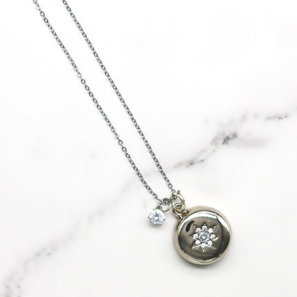 Invisawear Embedded Star Necklace w/ CZ Stone - Sterling Silver
