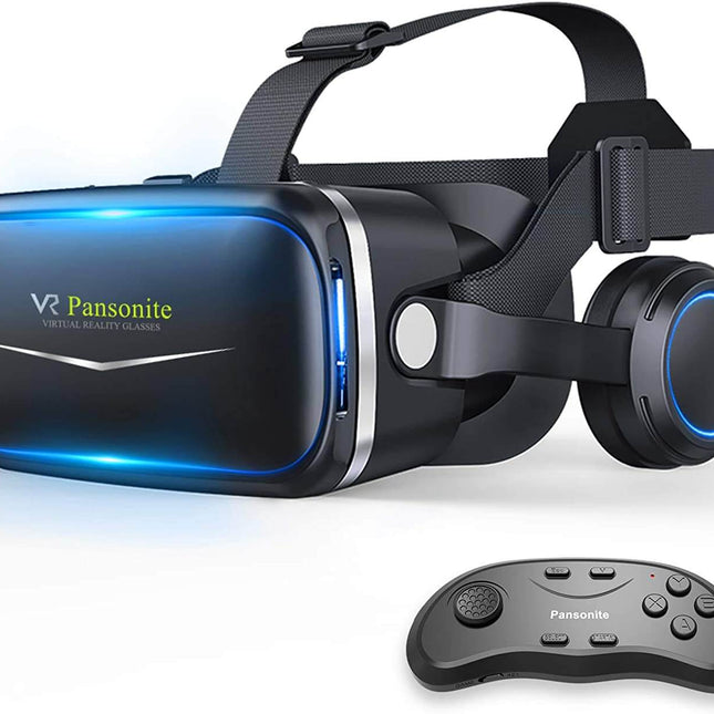 Pansonite VR Headset with Remote Control 3D Glasses