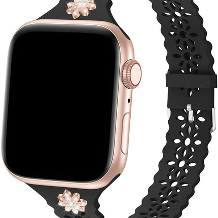YAXIN Lace Silicone Band Apple Watch Slim Thin Hollow-out iWatch
